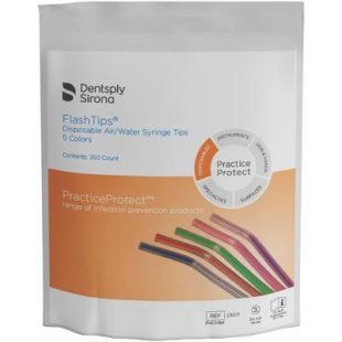 DENTSPLY FlashTips Disposable Air/Water Syringe Tips Assorted Colours 250/bag