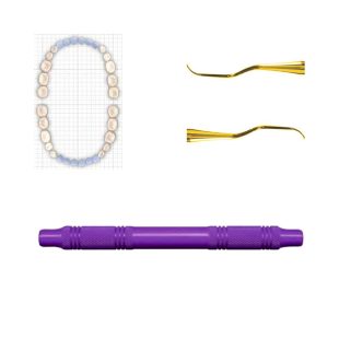 AMERICAN EAGLE Barnhart Curette 1-2 XP Anterior Double Ended Purple Resin Handle 3/8 in