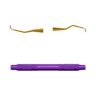 AMERICAN EAGLE Double Gracey Curette Anterior XP Double Ended Purple Resin Handle 3/8 in