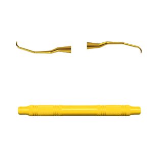 AMERICAN EAGLE Double Gracey Curette Posterior XP Double Ended Yellow Resin Handle 3/8 in