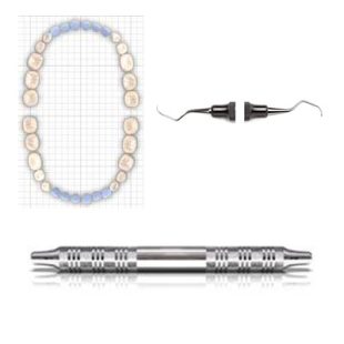 AMERICAN EAGLE Standard Gracey Curette 3-4 TT Rigid Double Ended Stainless Steel Handle 3/8 in