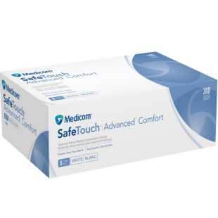 MEDICOM SafeTouch Advanced Comfort White Nitrile Powder Free Gloves