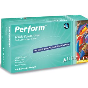 AURELIA Perform Nitrile Powder Free Teal Gloves