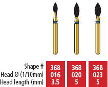 COLTENE Alpen Swiss Diamond Pointed Football Bur #368