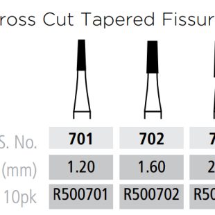 COLTENE Alpen Carbide Cross Cut Tapered Fissure Surgical Length Bur