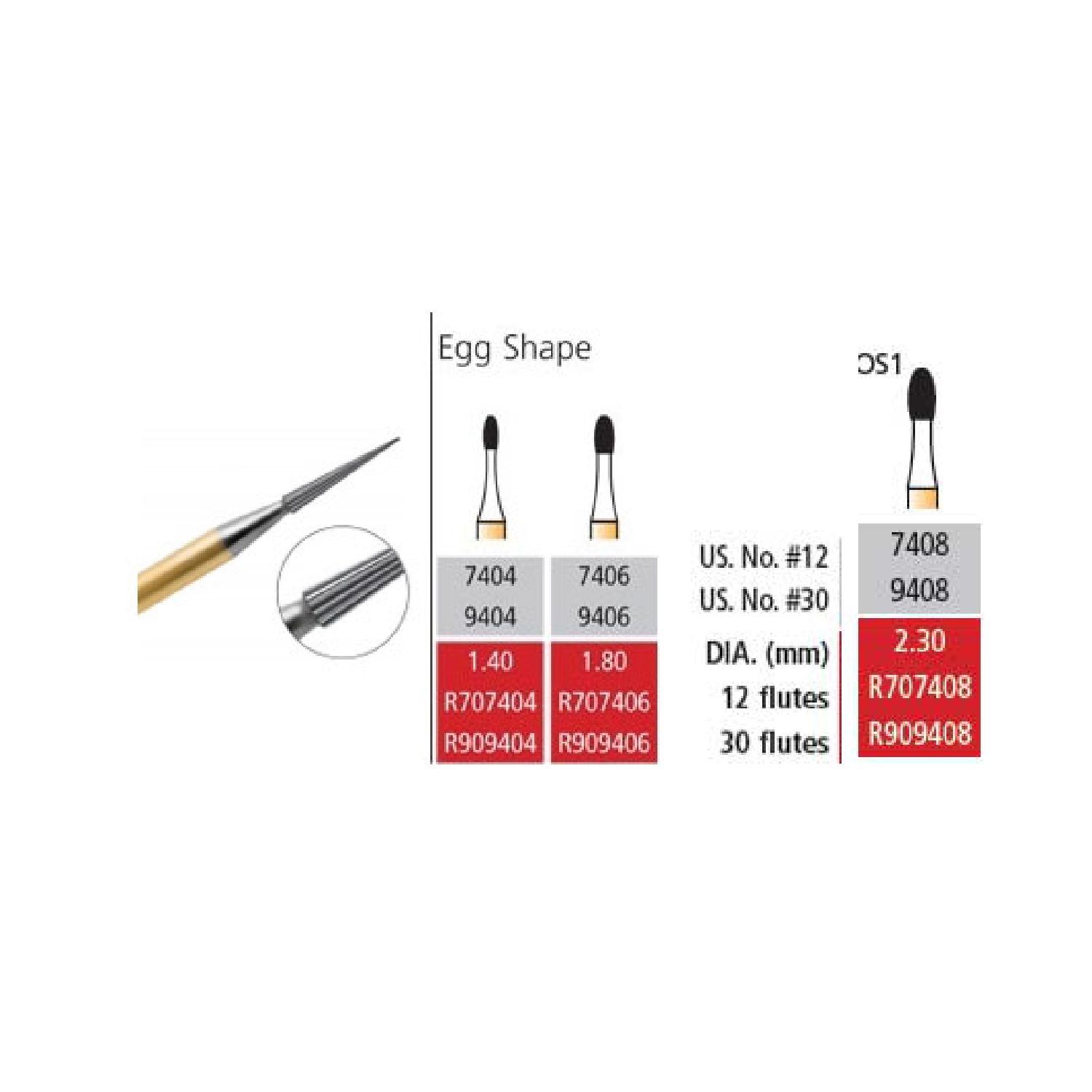 COLTENE Alpen Carbide Composite Trimming Egg Bur