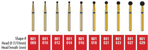 COLTENE Alpen Swiss Diamond Round Bur #801