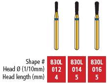 COLTENE Alpen Swiss Diamond Pear Long Bur #830L