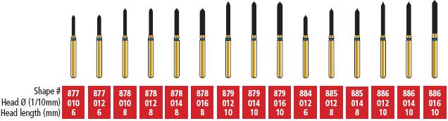 COLTENE Alpen Swiss Diamond Curettage/Pointed Taper Bur #878K