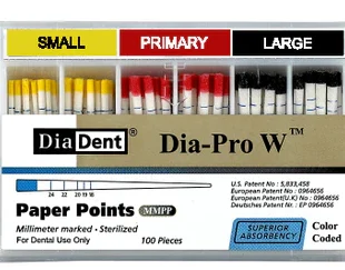 DiaDent Absorbent Paper Points Dia-PRO W Size Large Black 100/box