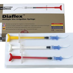 DiaDent Diaflex Autoclavable Irrigation Syringes 3 x 5.5 ml & 20 Tips & Silicone Oil