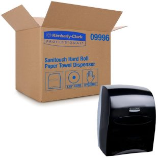 Dispenser In-Sight Sanitouch Plastic for Hard Roll Towels Smoke Grey 361015