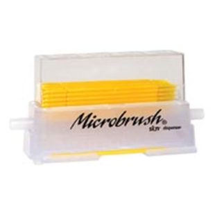 Microbrush Applicators with Sion Dispenser and Tray Fine 1.5 mm Yellow 40/pk
