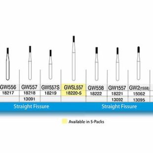 SSW Great White Gold Series Carbide Straight Fissure Bur