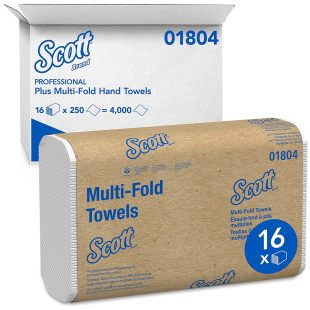 Scott Hand Towels Multi-Fold 9.2 x 9.4 in White 16 pk/250/case