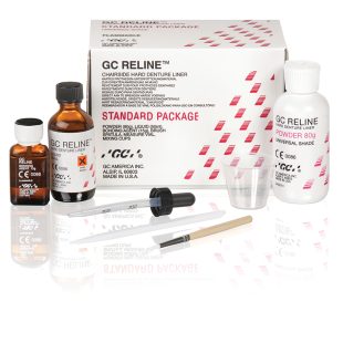 GC AMERICA Reline Chairside Hard Denture Reline Material Intro Pack Powder/Liquid and Acc.