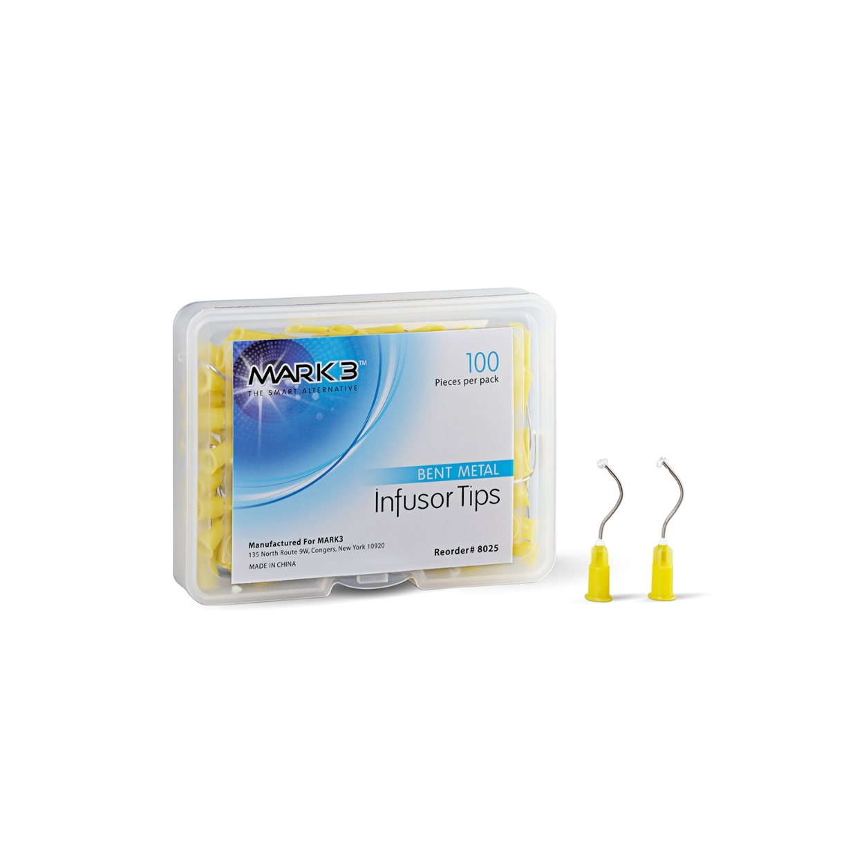 MARK3 Infusor Tips, Bent Metal, 100/Pack